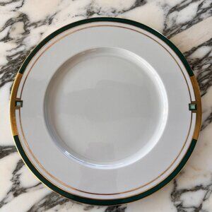 Brand New Vista Alegre Emerald 24k gold Dinner Plate Art Deco 12''